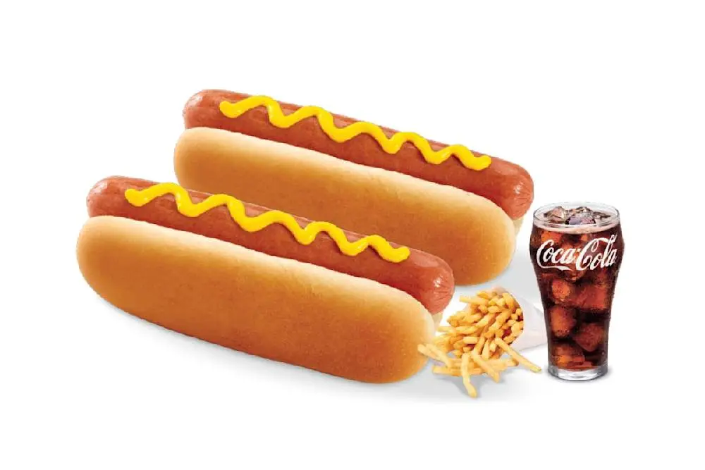 Two Mustard Dogs, Small Fries & Small Drink at Wienerschnitzel