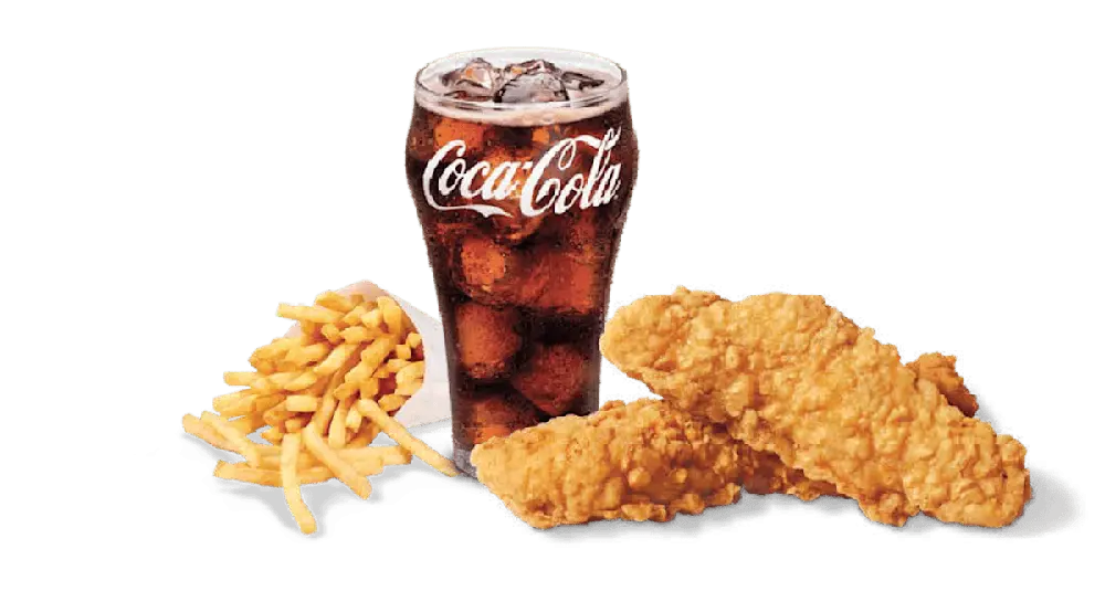 Two Piece Chicken Tenders, Small Fries & Small Drink at Wienerschnitzel