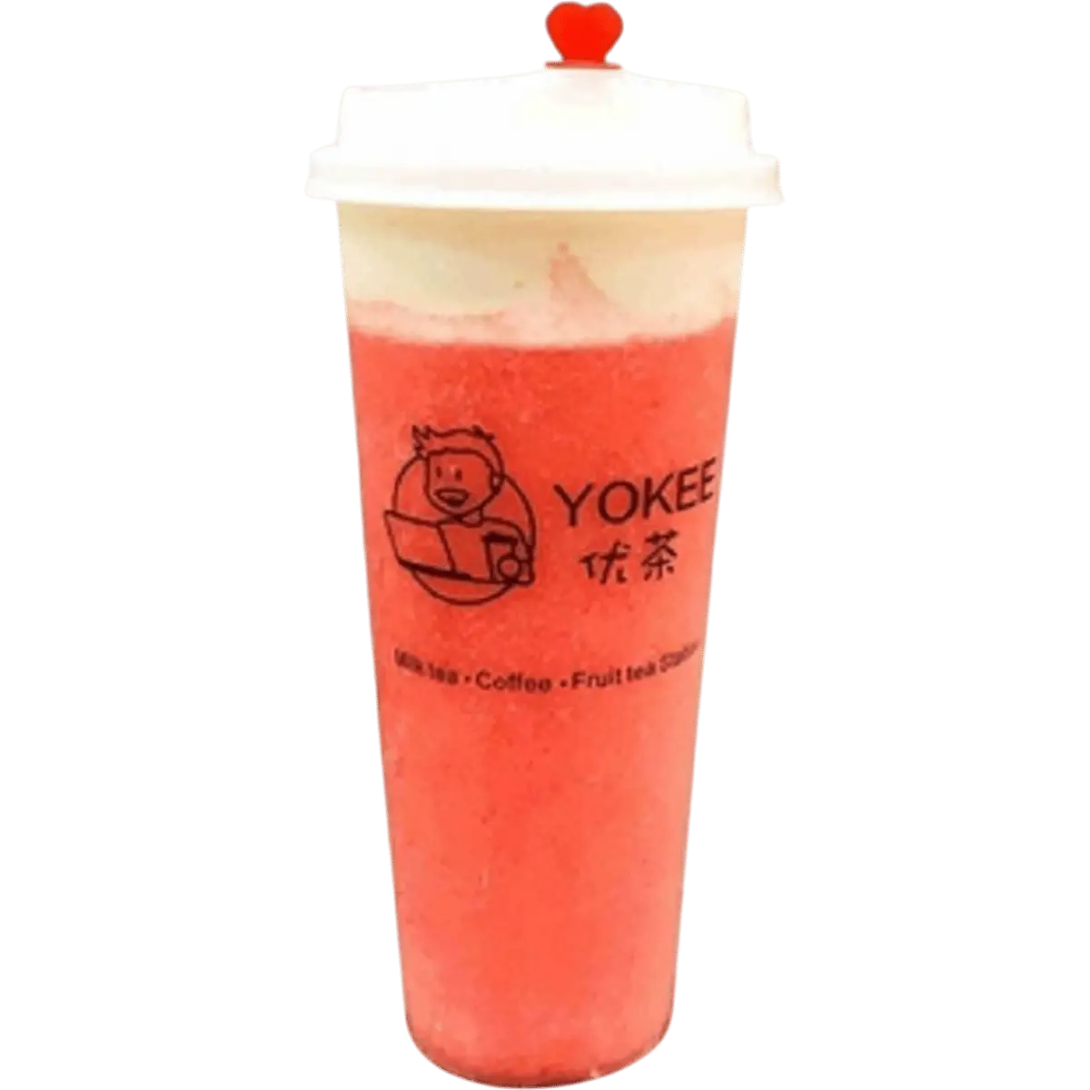 Cheese Strawberry 芝士草莓冰沙 at Yokee Milk Tea