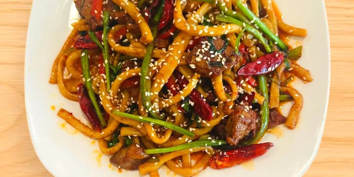 Stir-Fried Noodle at Yuksel Uyghur Restaurant