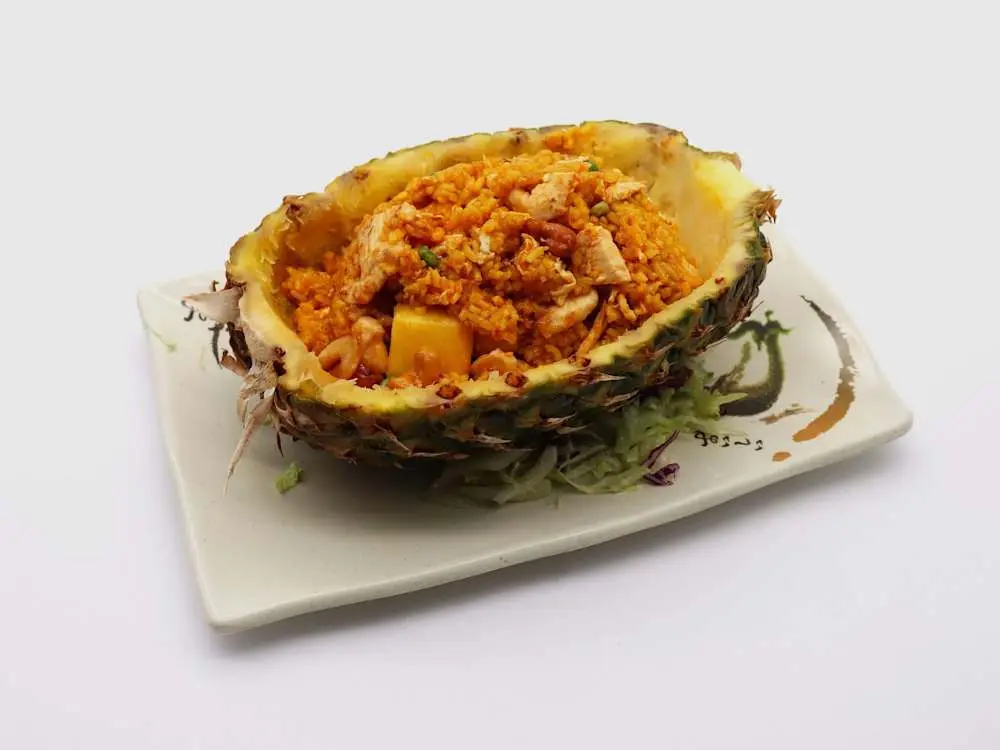 Pineapple Fried Rice (Prawns) 菠炒飯 at Banana Leaf