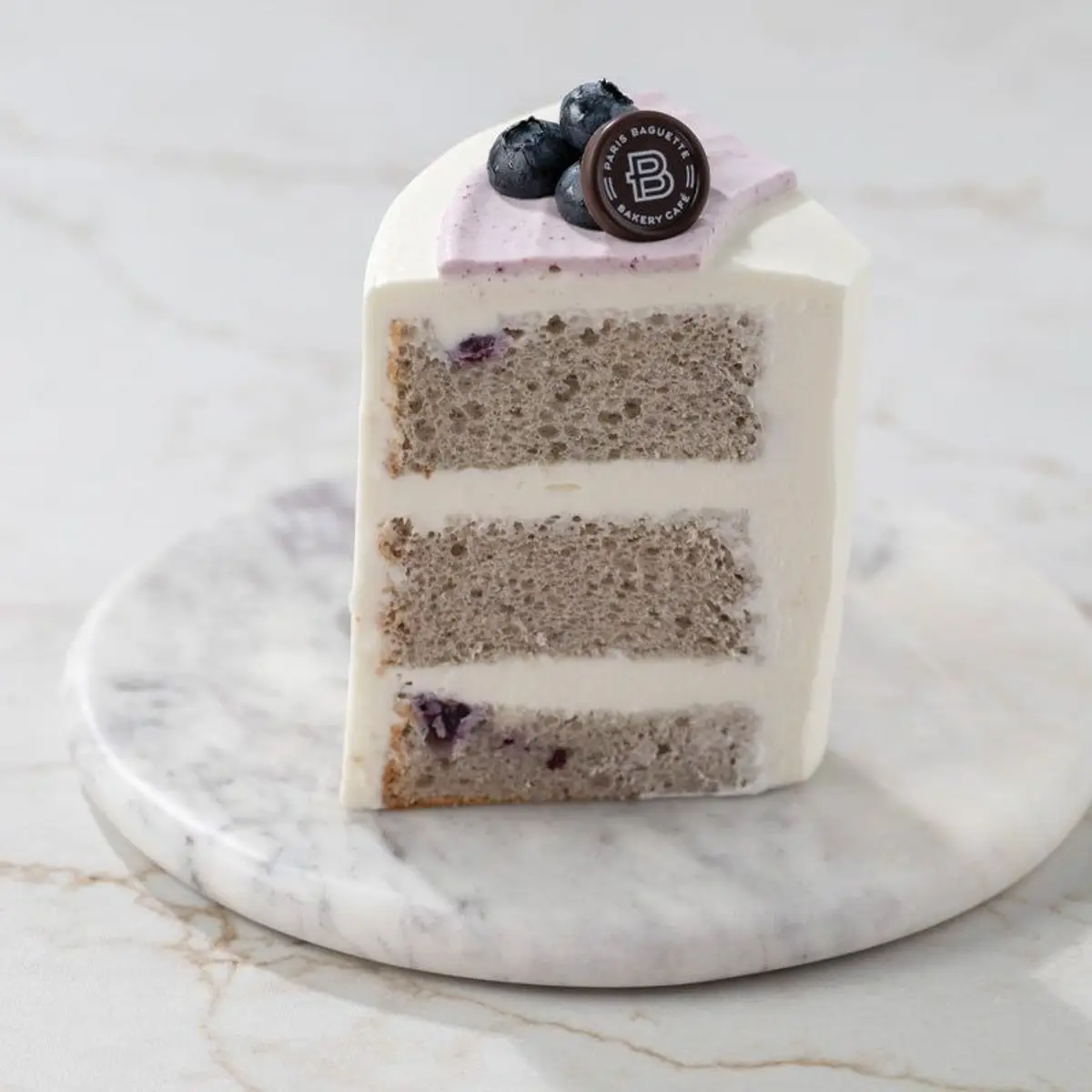 Blueberry Chiffon Cake Slice at Paris Baguette Milpitas