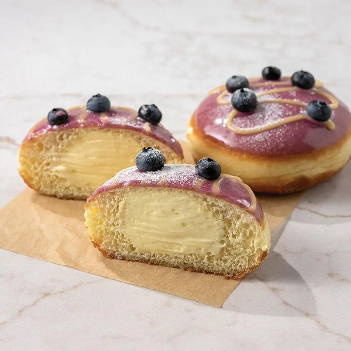 Lemon Blueberry King Cream Donut at Paris Baguette Milpitas