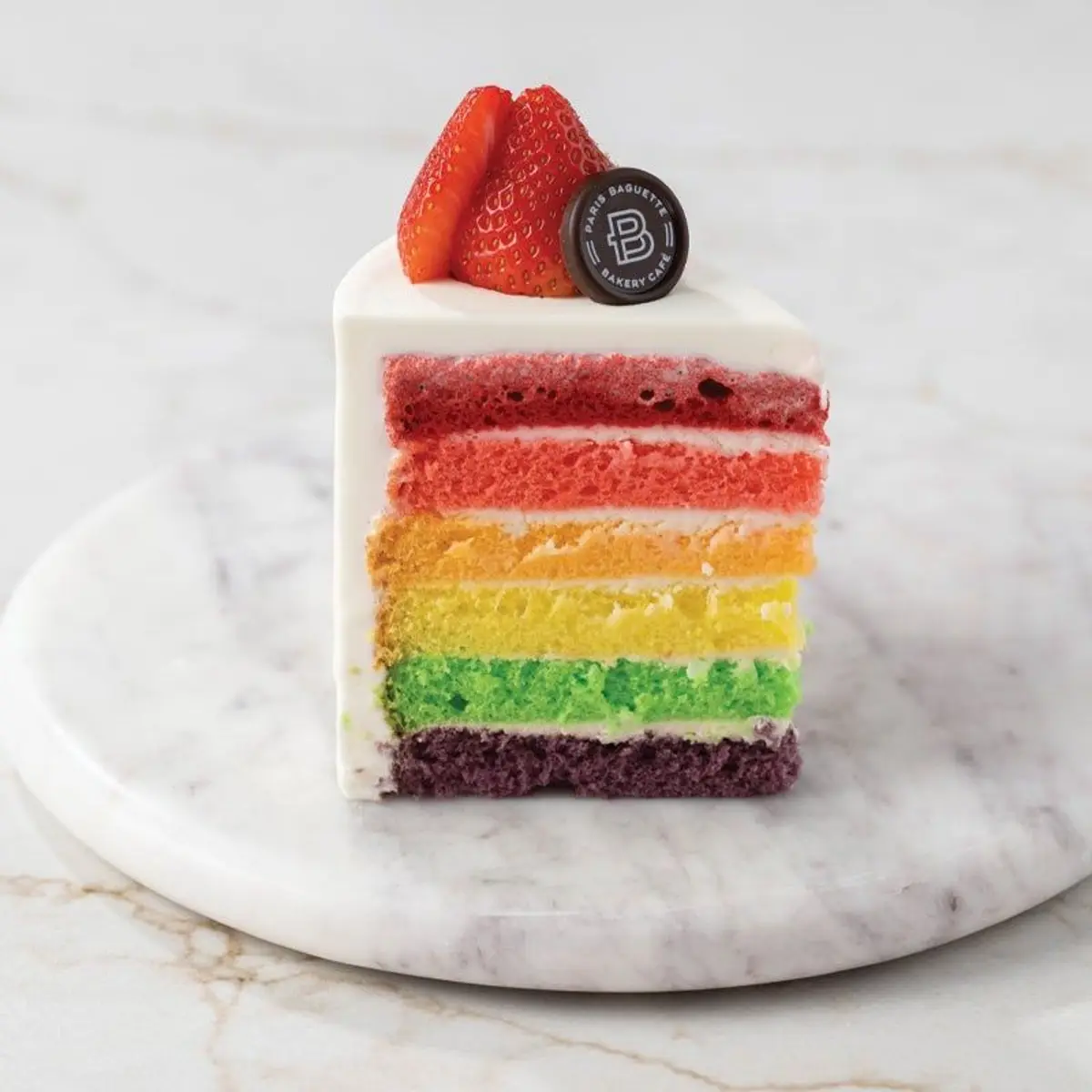 Rainbow Cake Slice at Paris Baguette Milpitas