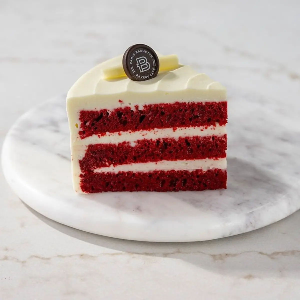 Red Velvet Cake Slice at Paris Baguette Milpitas