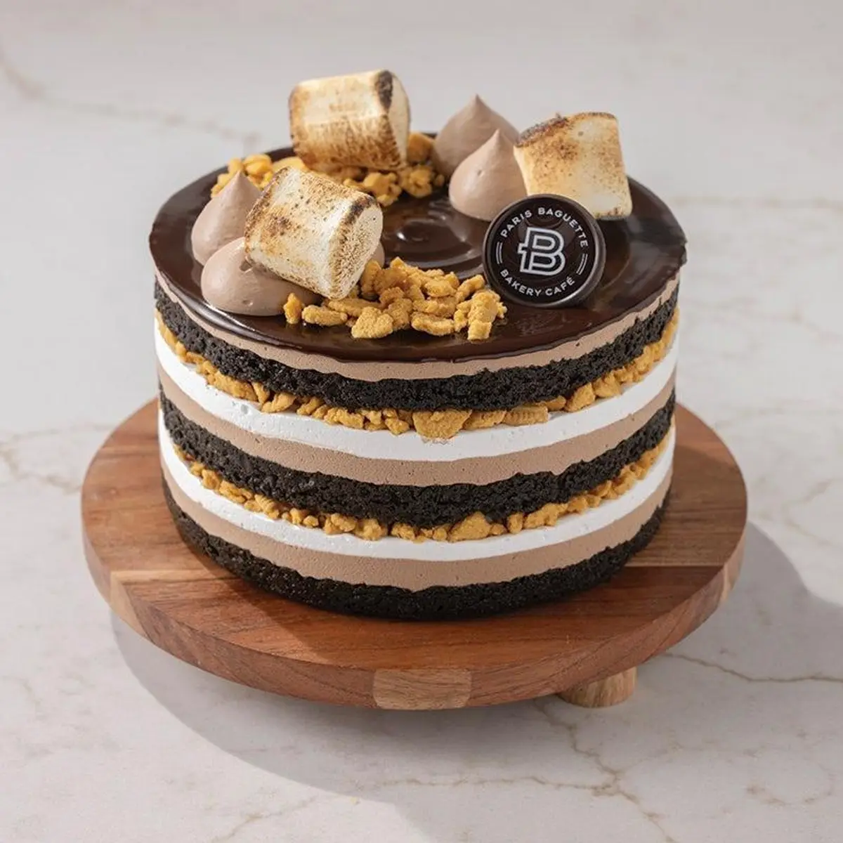 S’mores Chocolate Marshmallow Layer Cake at Paris Baguette Milpitas
