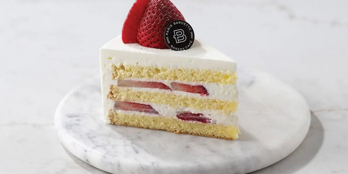 Strawberry Soft Cream Cake Slice at Paris Baguette Milpitas