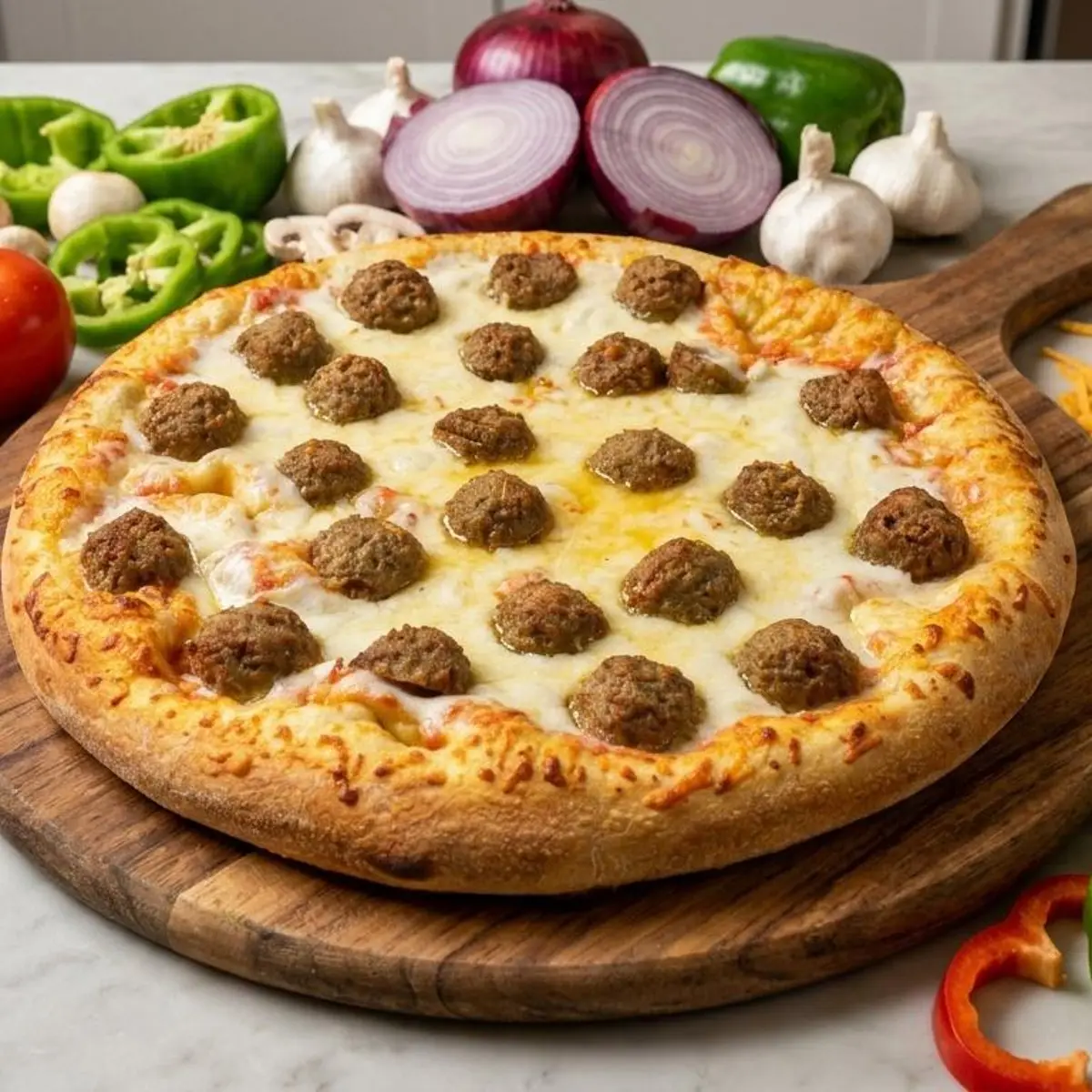 Meatball Pie at Stuft Pizza Milpitas