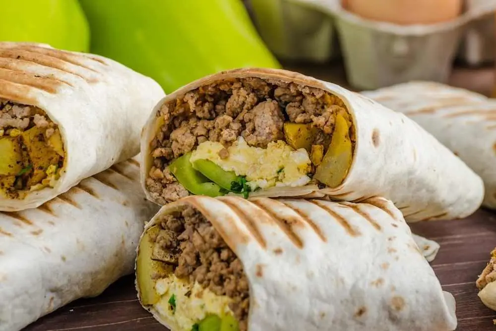 Alarm Clock Spicy Breakfast Burrito at Its a Grind Coffee House