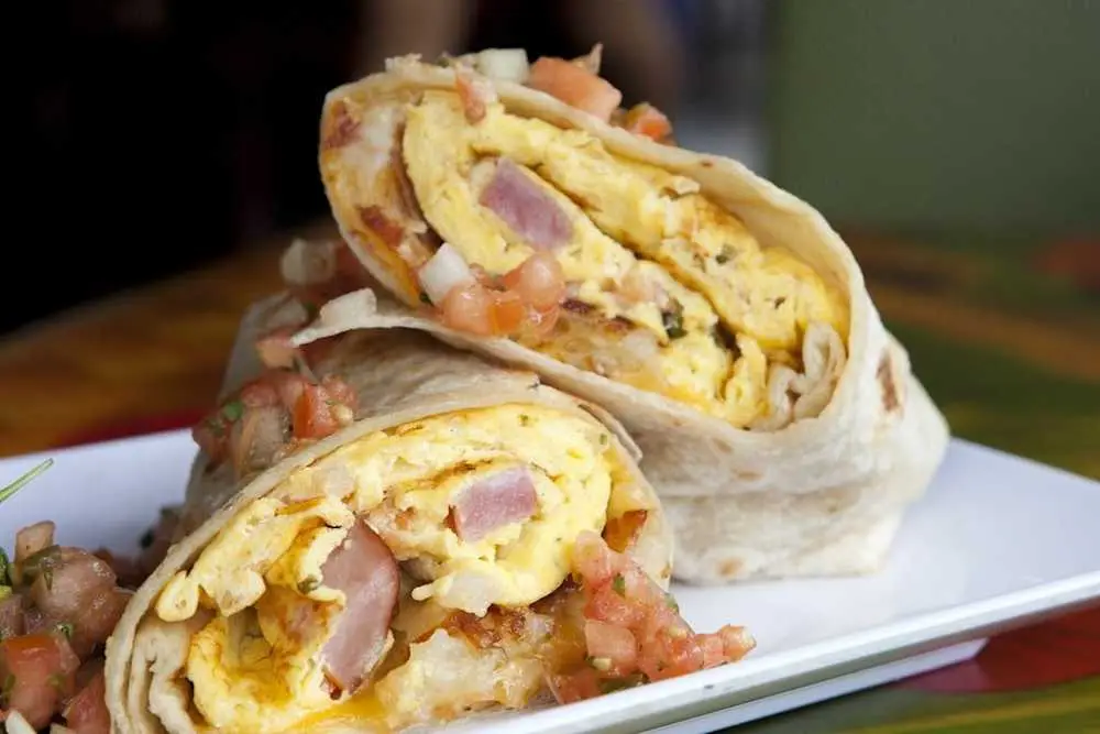 Hungry Ham Breakfast Burrito at Its a Grind Coffee House