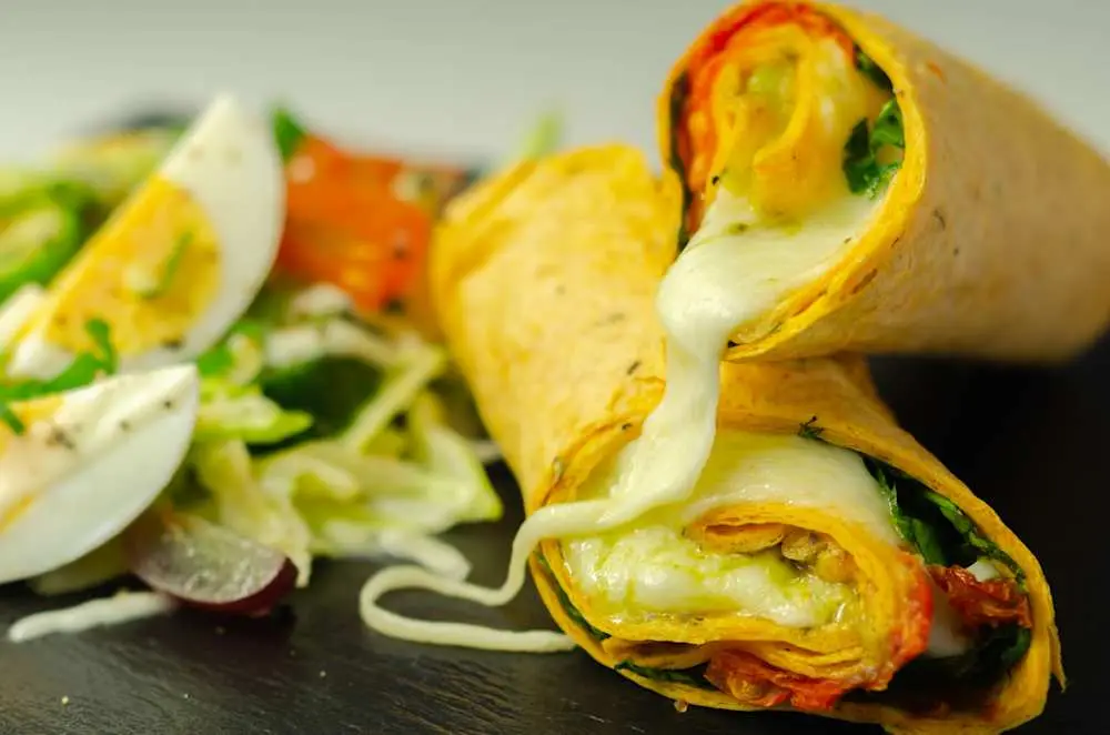 Mom’s Chicken Pesto Breakfast Burrito at Its a Grind Coffee House