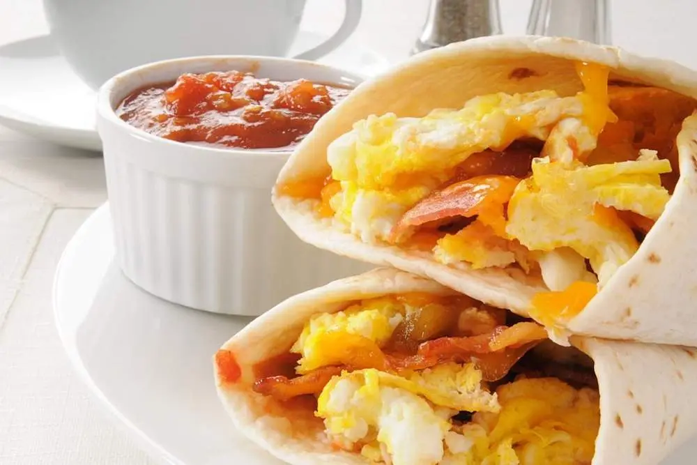 Morning Bacon Breakfast Burrito at Its a Grind Coffee House