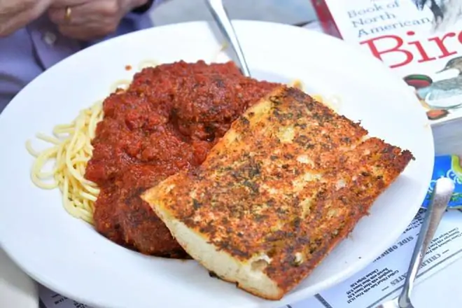 Spaghetti at Baldie's Cafe