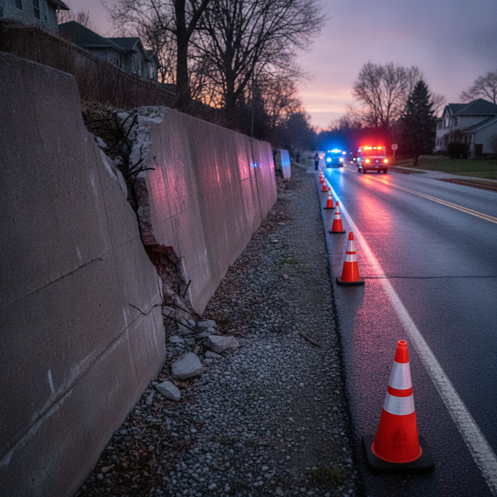 Driver Hospitalized After Car Strikes Antelope Road Retaining Wall